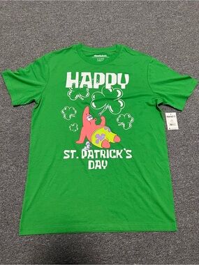 Nickelodeon Patrick Star Green St. Patrick's Day T-Shirt Unisex Adult M